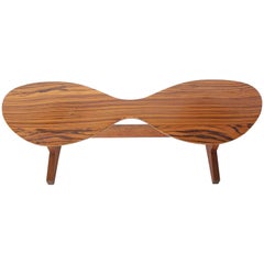 Vintage 1950s Zebra Wood Sunglasses Coffee Table by R. B. Worth