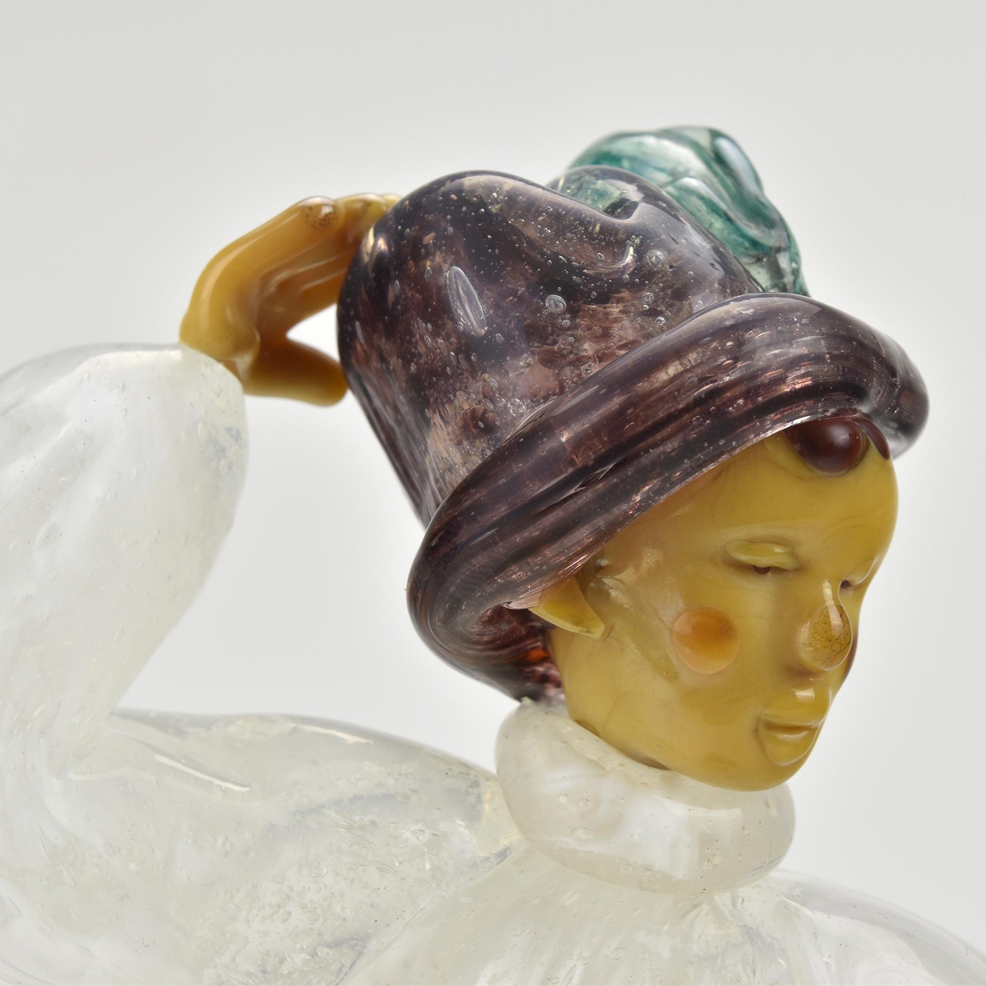 1950s Zelezny Brod Sklo Jaroslav Brychta Nobleman Art Glass Figurine in vendita 2