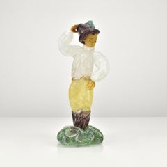 1950s Zelezny Brod Sklo Jaroslav Brychta Nobleman Art Glass Figurine