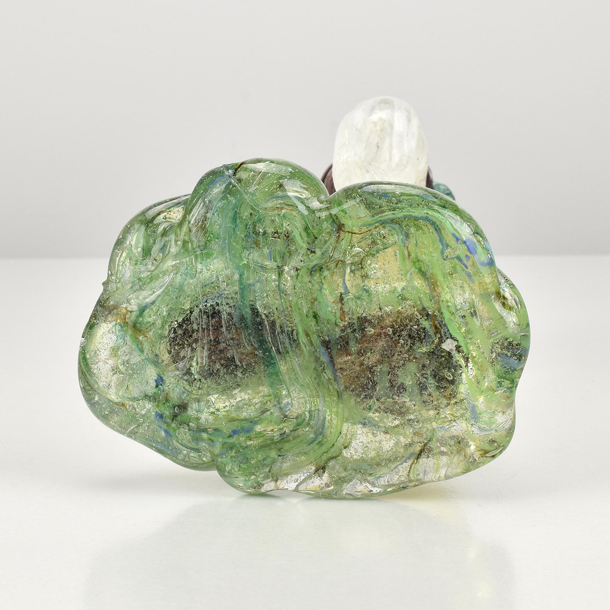 Vetro 1950s Zelezny Brod Sklo Jaroslav Brychta Nobleman Art Glass Figurine in vendita