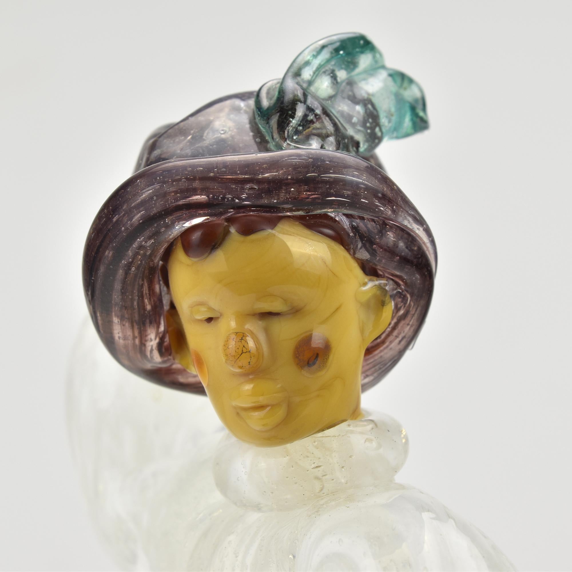 1950s Zelezny Brod Sklo Jaroslav Brychta Nobleman Art Glass Figurine in vendita 1