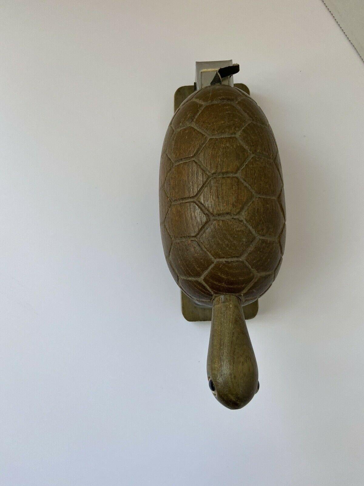 Mid-Century Modern 1960s Zoo Line Too Cute Wood Turtle Desk Stapler Style Kay Bojesen, Denmark