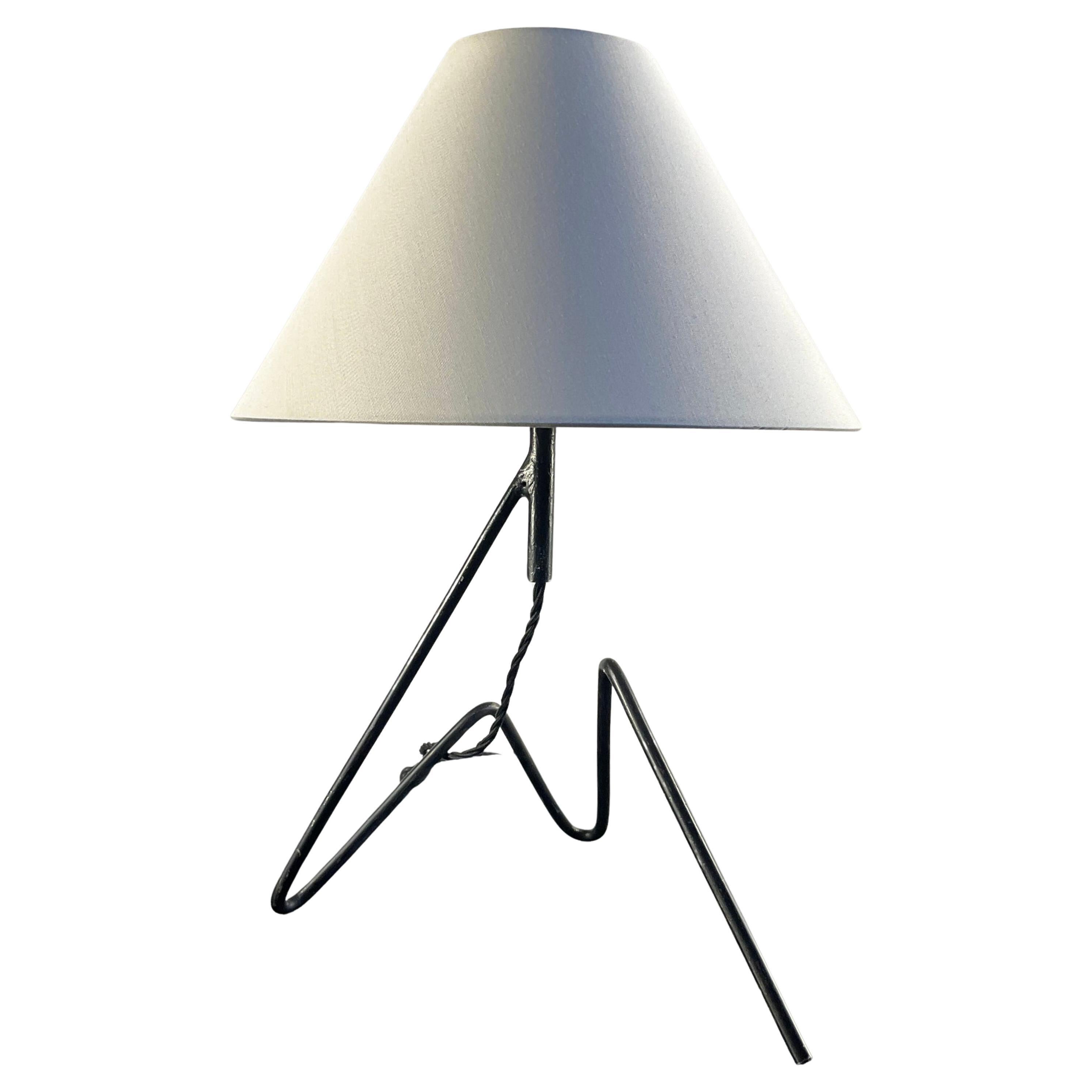 1950s Zoomorph Wrought Iron Table Lamp in a Style of Jean Royère For Sale