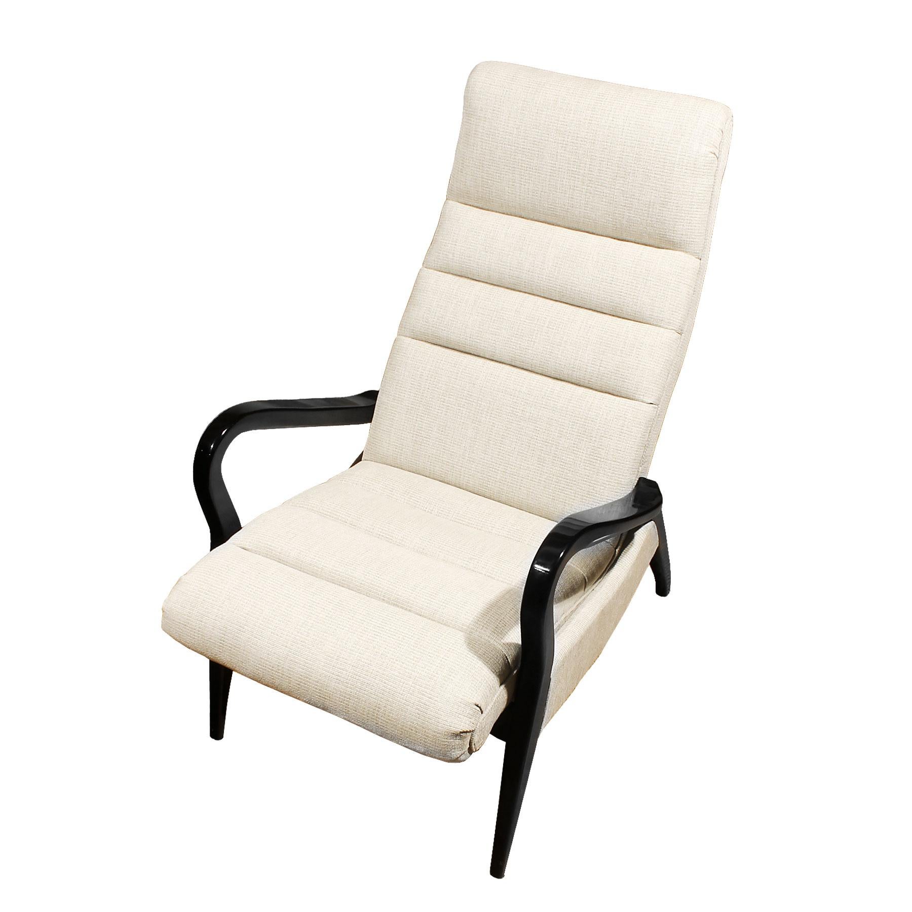 Mid-20th Century Mid-Century Modern Zoomorphic Armchair, Inclination System, Beige Fabric- France For Sale