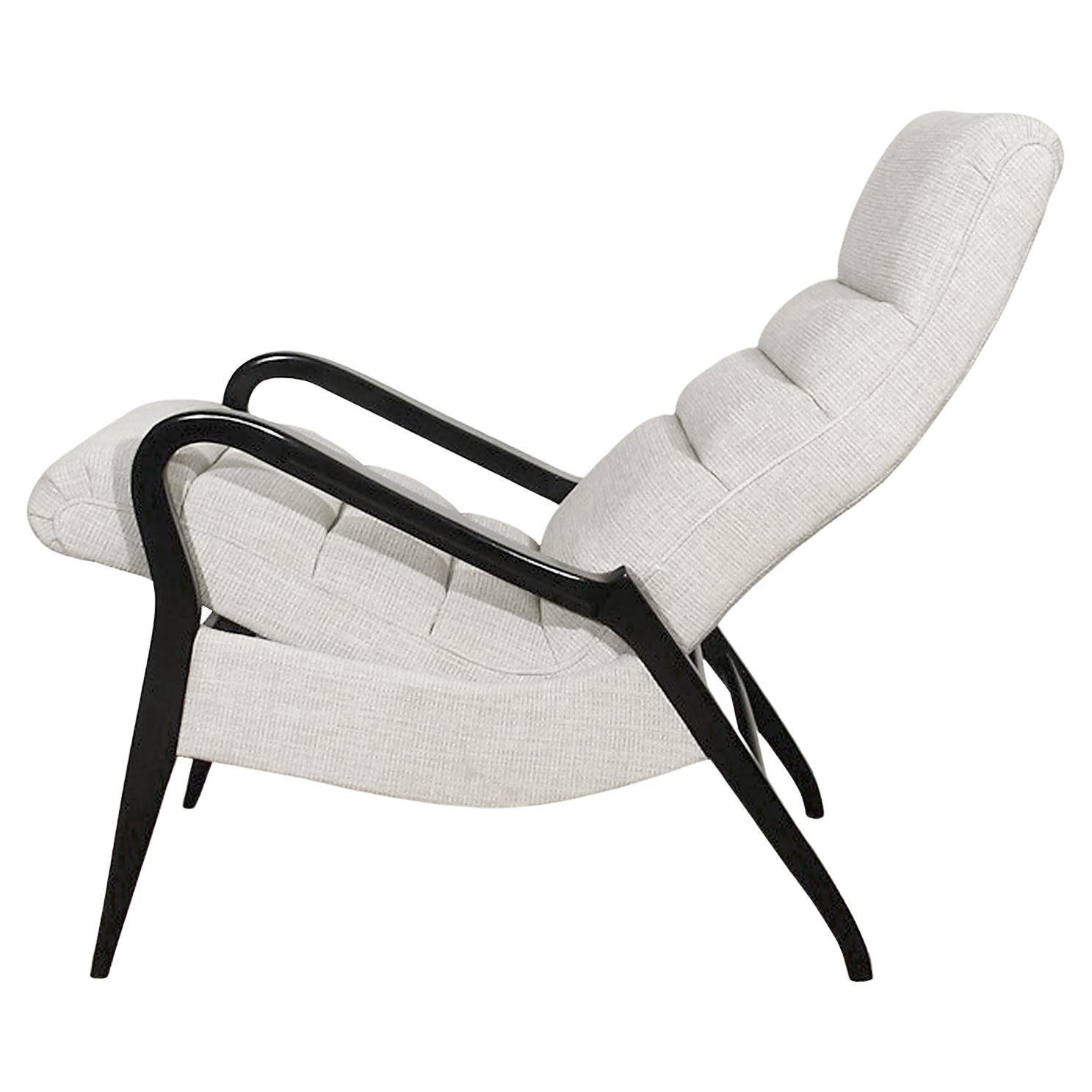 Mid-Century Modern Zoomorphic Armchair, Inclination System, Beige Fabric- France