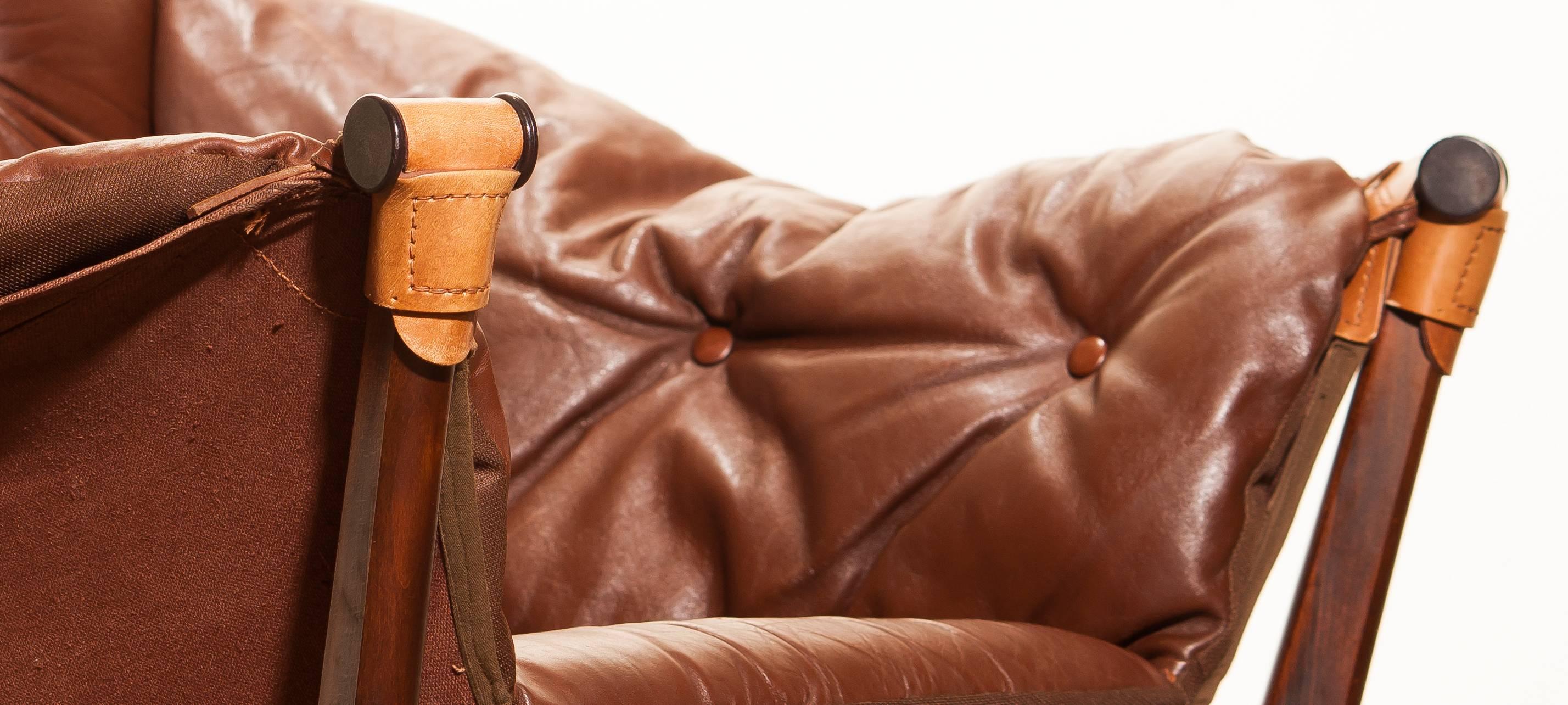 1950s, Teak and Leather 'Trega' Lounge Chair by Tormod Alnaes for Sørliemøbler 5