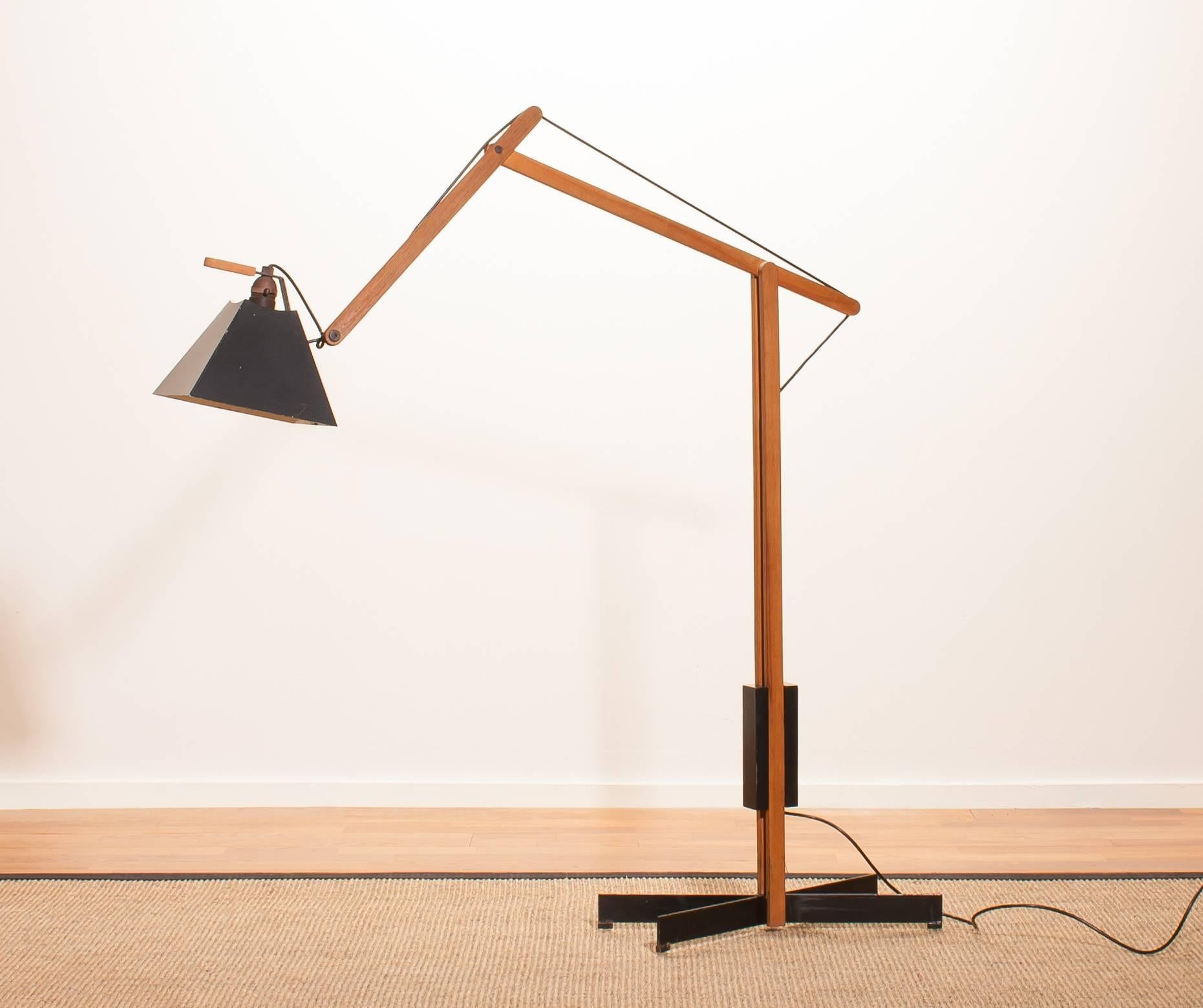 1950s Very Rare Teak And Metal Floor Lamp By Luxus For At 1stdibs