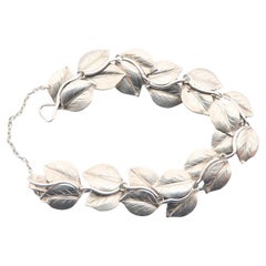 1951 Birch Leaves Nordic Bracelet solid 835 Silver / 18 cm / 26gr
