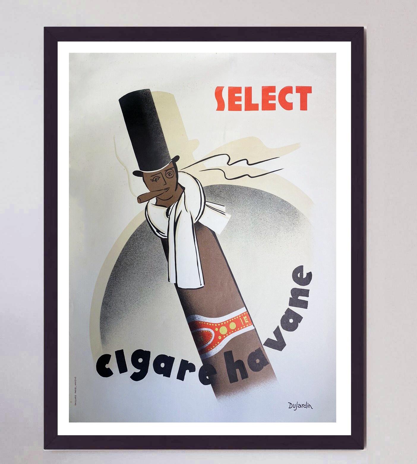 Zigarren Havane Original Vintage-Poster, 1951 (Leinen) im Angebot