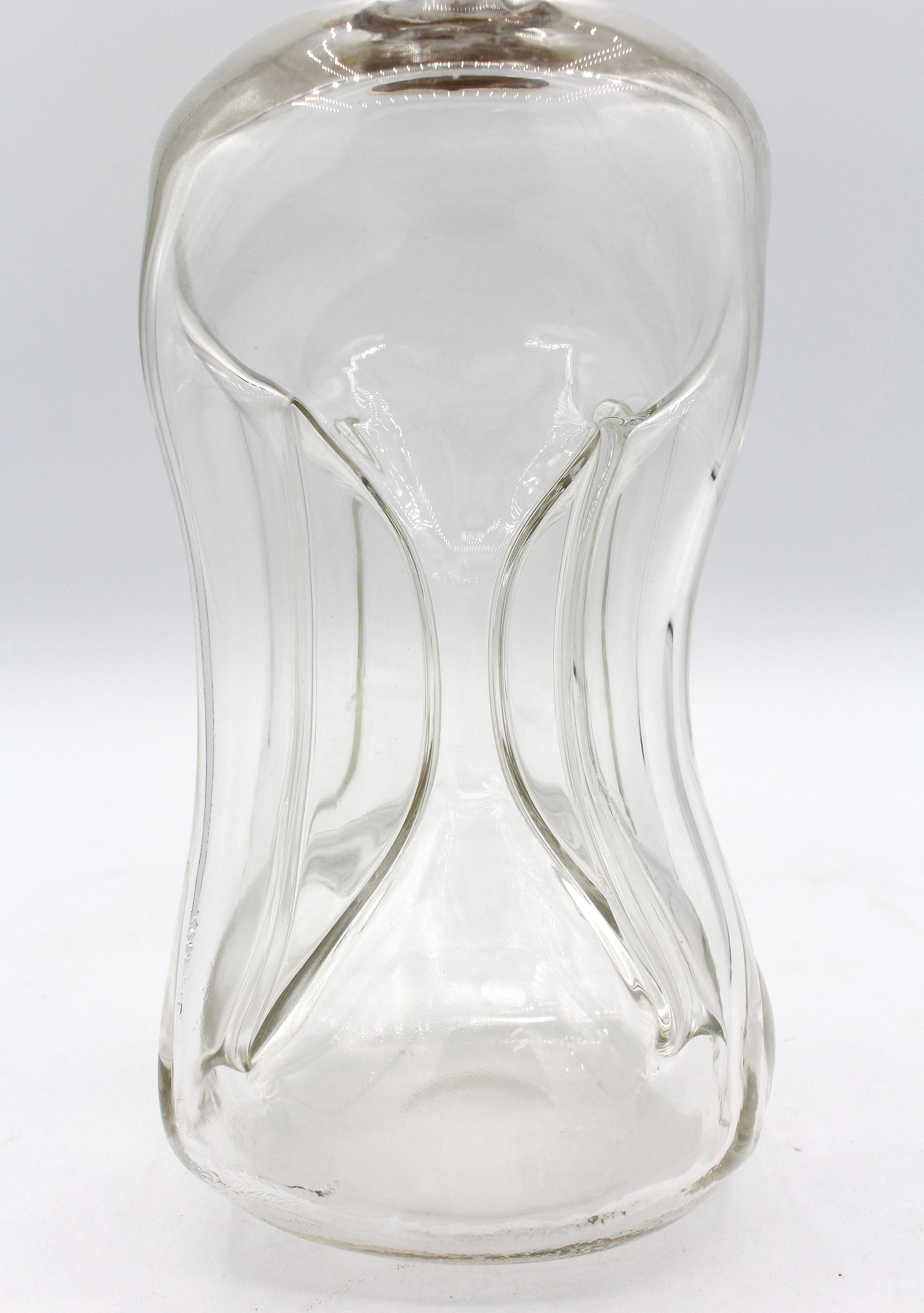 Mid-20th Century 1951 Danish Blown Glass & Silver Decanter by E. Dragsted For Sale