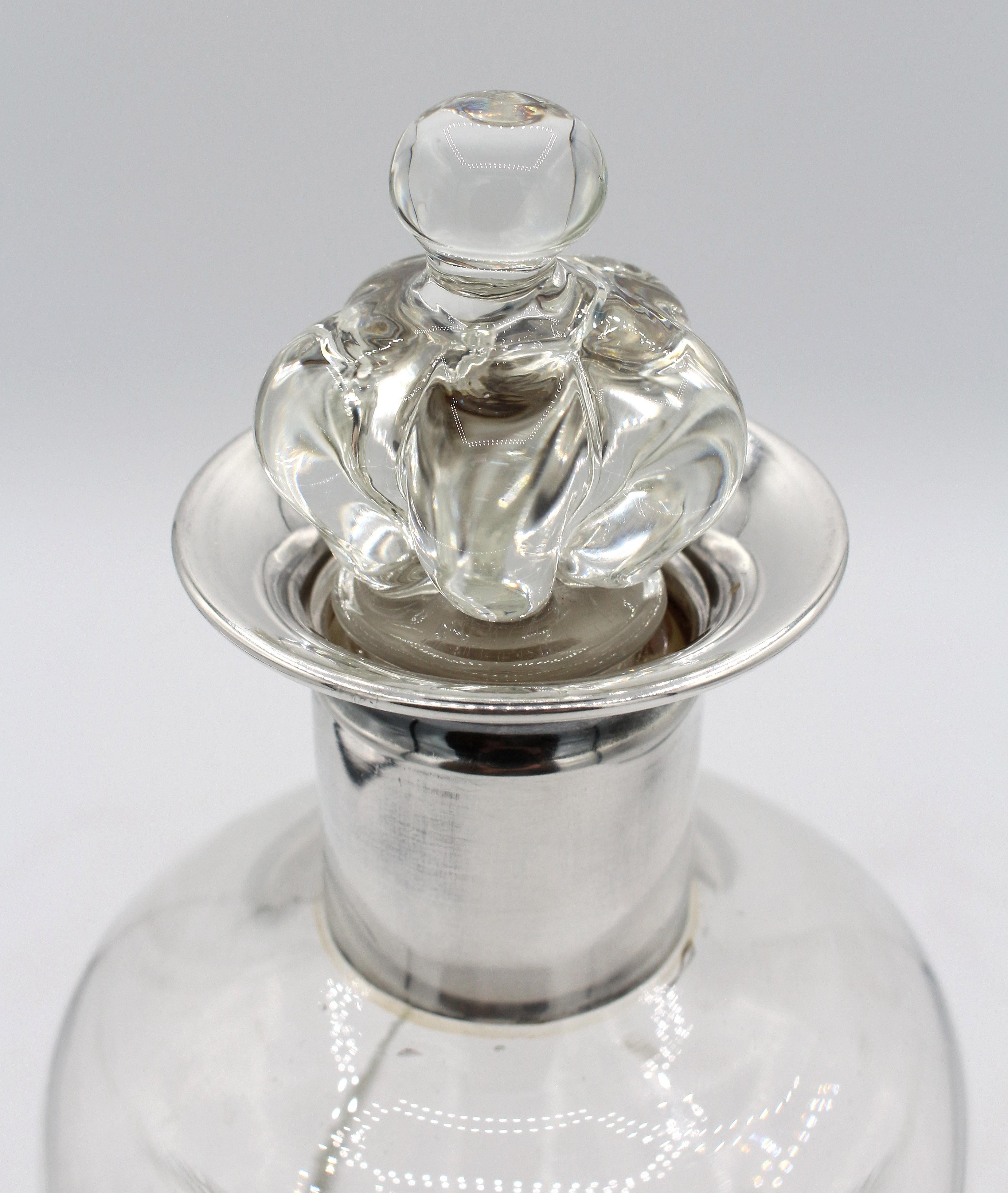 1951 Danish Blown Glass & Silver Decanter by E. Dragsted For Sale 1