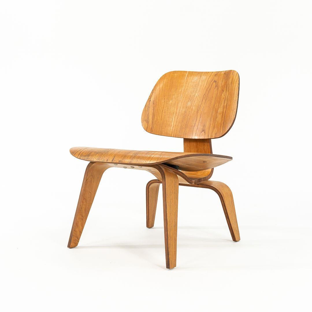 American 1951 Early Pair of Eames LCW Lounge Chairs in Calico Ash for Evans Herman Miller