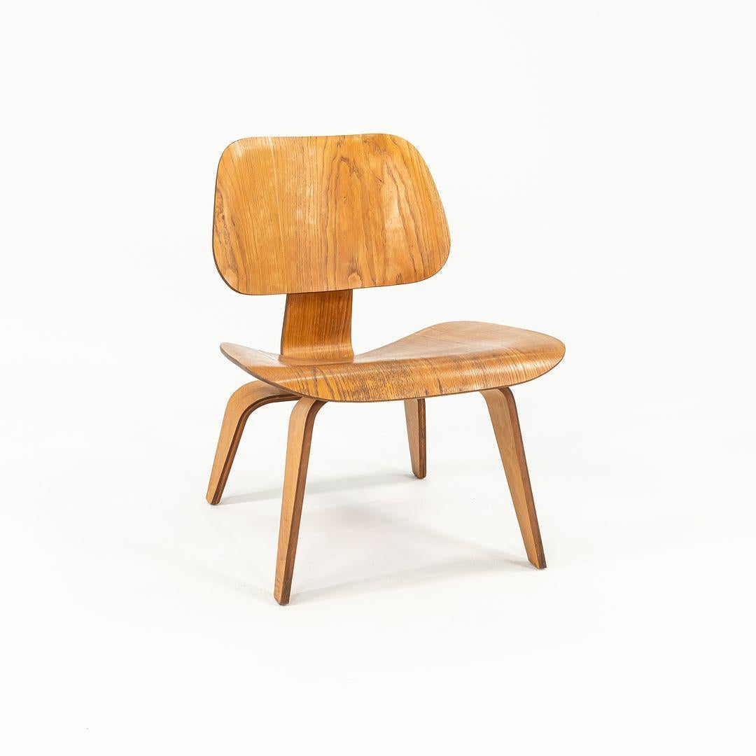 1951 Early Pair of Eames LCW Lounge Chairs in Calico Ash for Evans Herman Miller 1