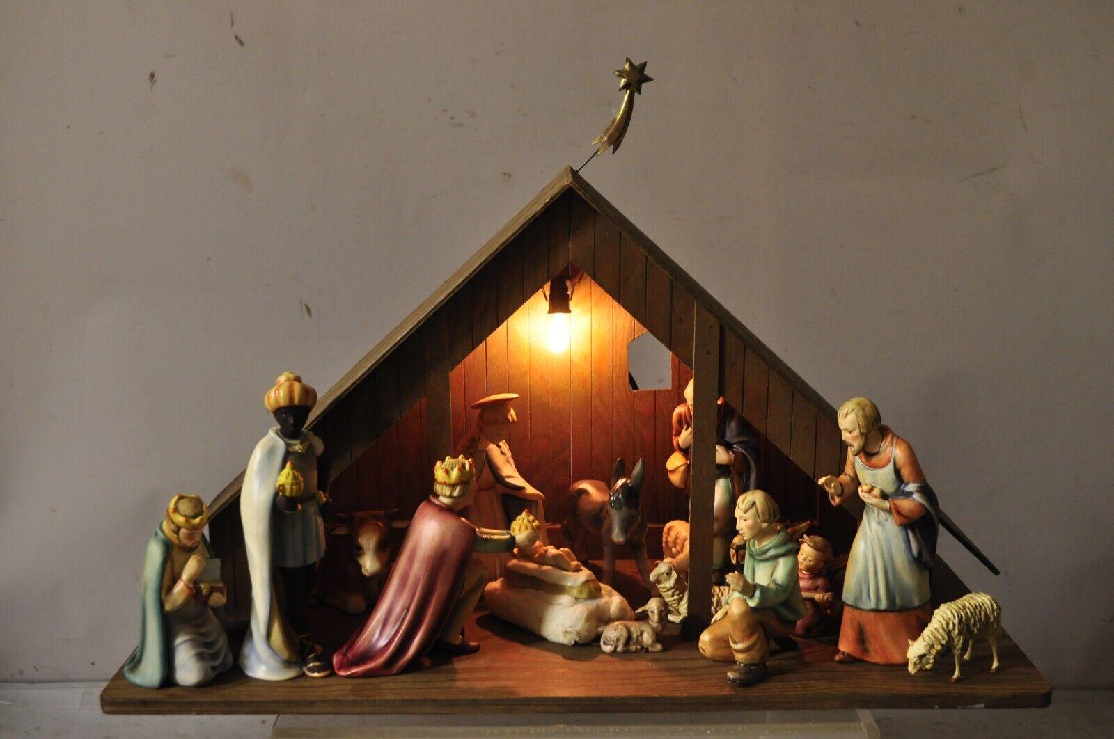 1951 Hummel Goebel Nativity Scene 15 Pc Figurine Christmas set w/ Manger Set 214 For Sale 2