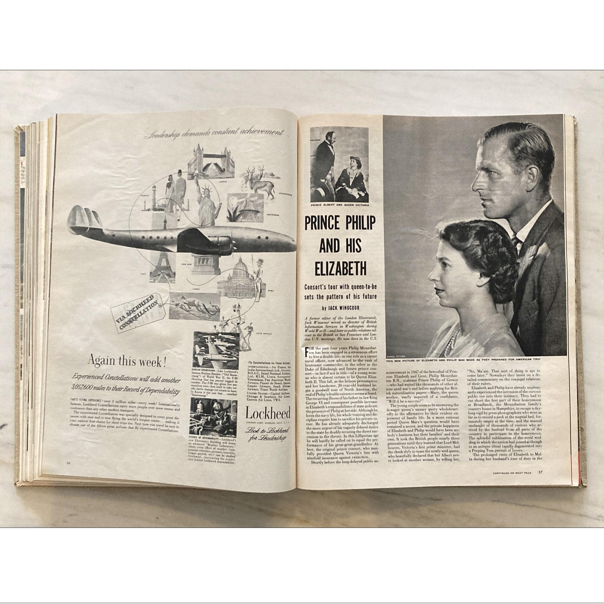 1951 Life Magazines Bound Volume, Incl Queen Elizabeth Issue, Aug-Dec, 11 numéros en vente 4