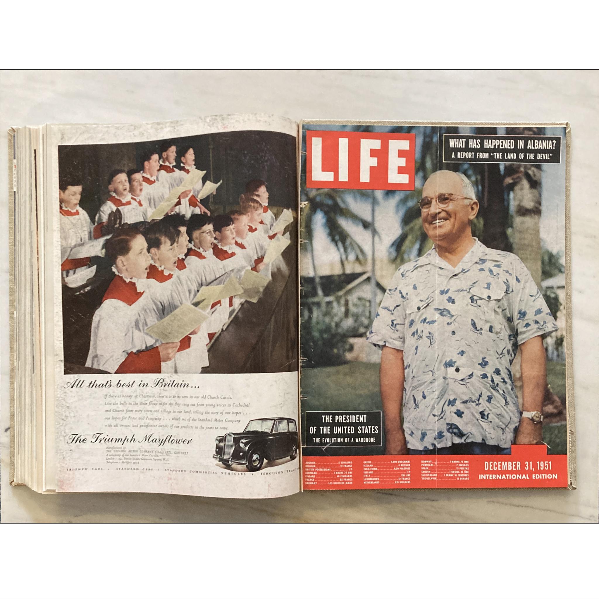 1951 Life Magazines Bound Volume, Incl Queen Elizabeth Issue, Aug-Dec, 11 numéros en vente 11