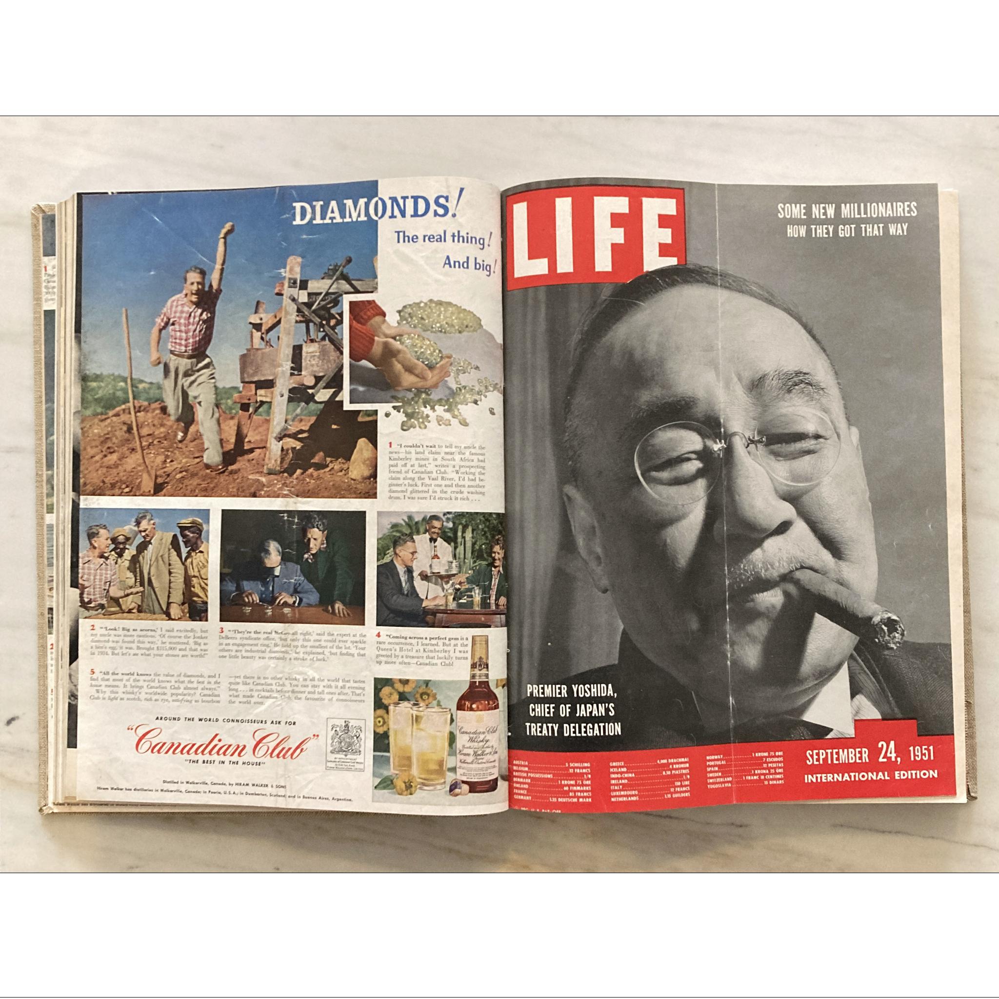 1951 Life Magazines Bound Volume, Incl Queen Elizabeth Issue, Aug-Dec, 11 Issues For Sale 1