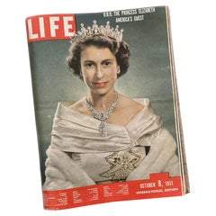 1951 Life Magazines Bound Volume, Incl Queen Elizabeth Issue, Aug-Dec, 11 Ausgaben
