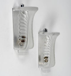 1951 Marc Lalique - Art Deco Palmes Appliques murales Cristal