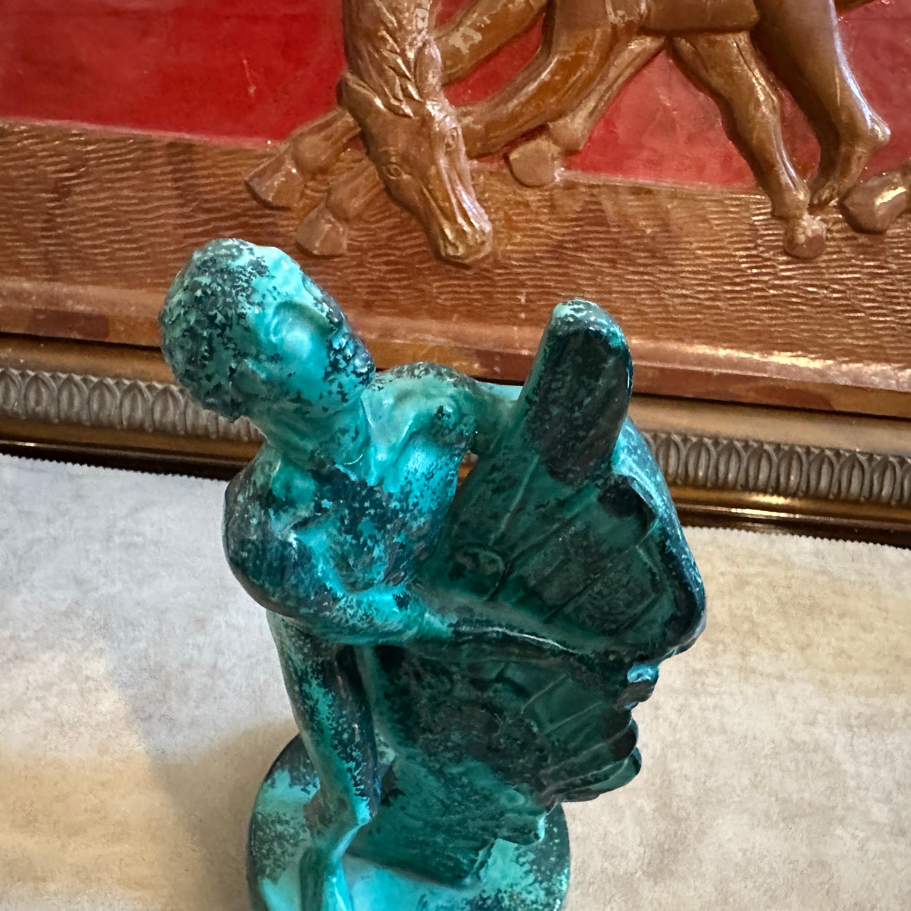 1951 Mid-Century Modern Italian Green Ceramic Italian Aviation Rally Trophy In Good Condition For Sale In Aci Castello, IT