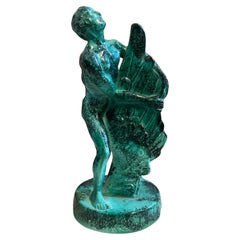 Trofeo de Rally de Aviación de 1951 de cerámica verde italiana de mediados de siglo moderno