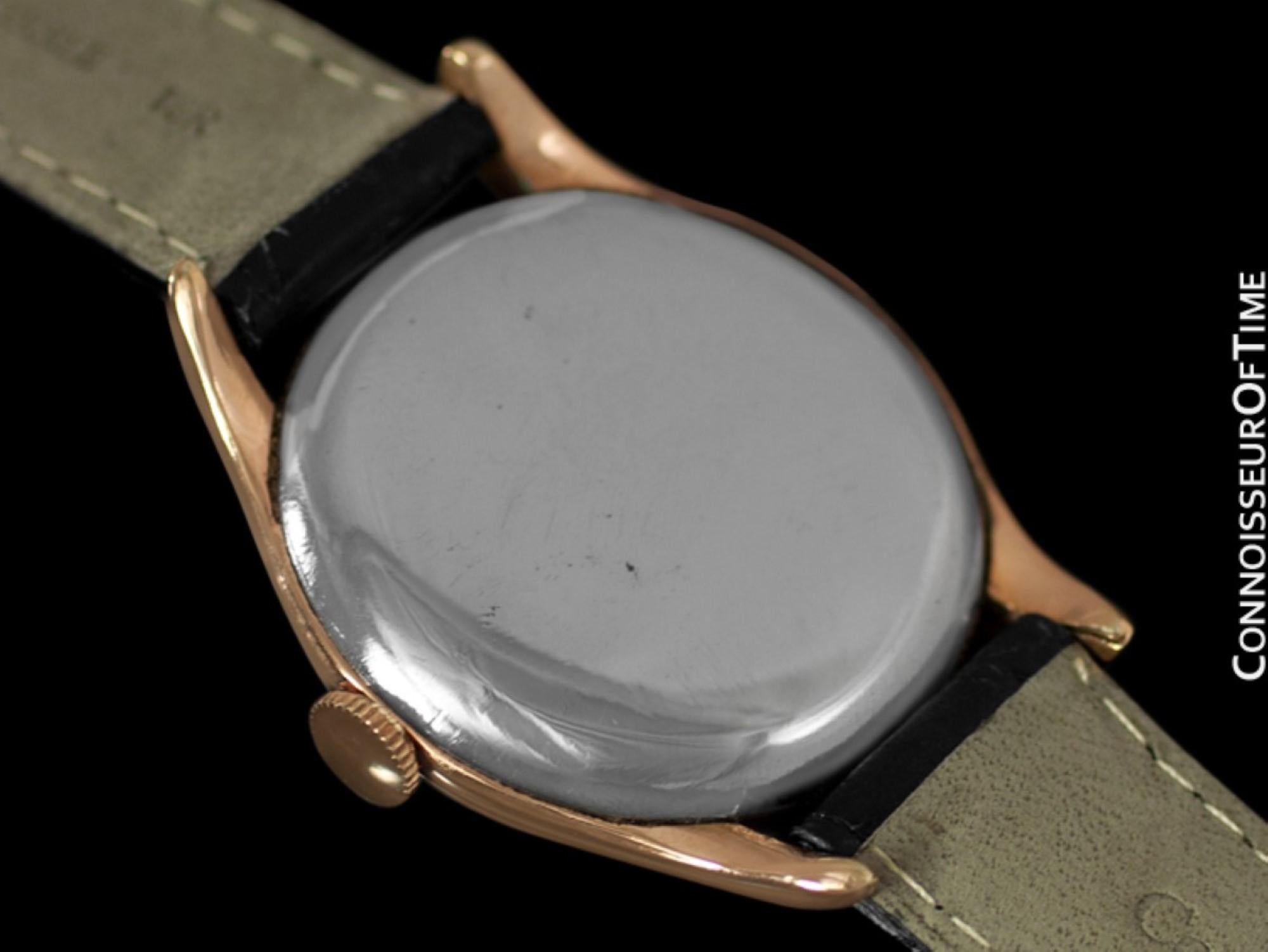 OMEGA Classic Large Vintage Mens 18K plaqué or rose 1951 en vente 3