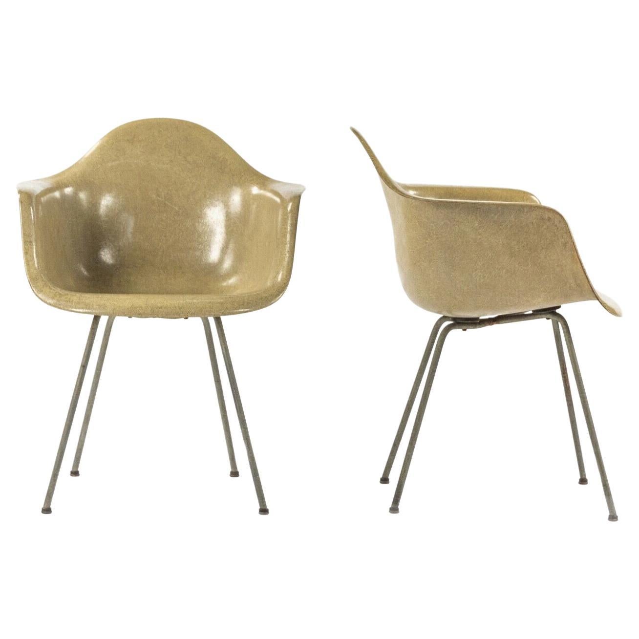 1951 Paire de chaises à accoudoirs DAX de Herman Miller en grège