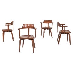1951 Set of Four W199 Dining Arm Chairs by Walter Gropius and Ben Thompson