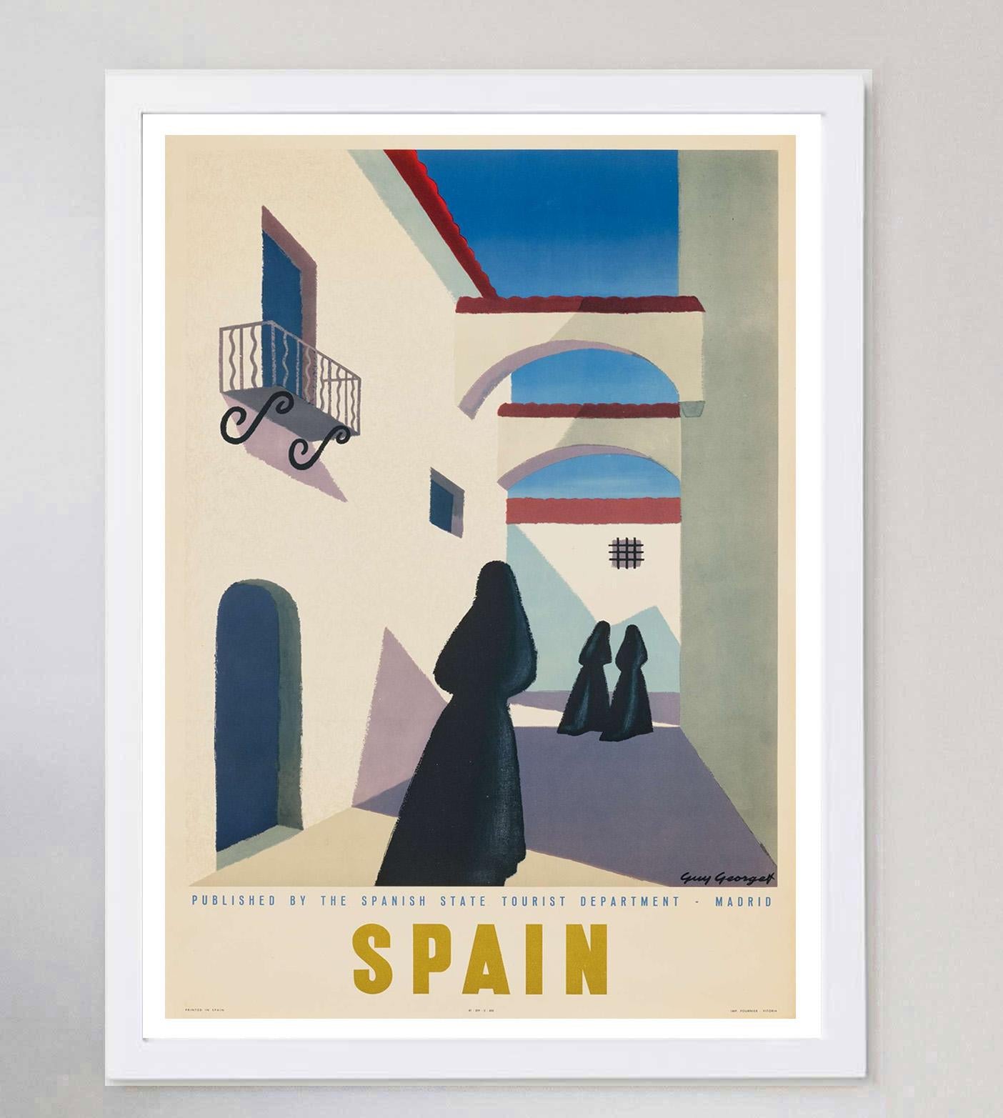 1951 Spagna - Guy Georget Poster originale d'epoca In condizioni buone in vendita a Winchester, GB
