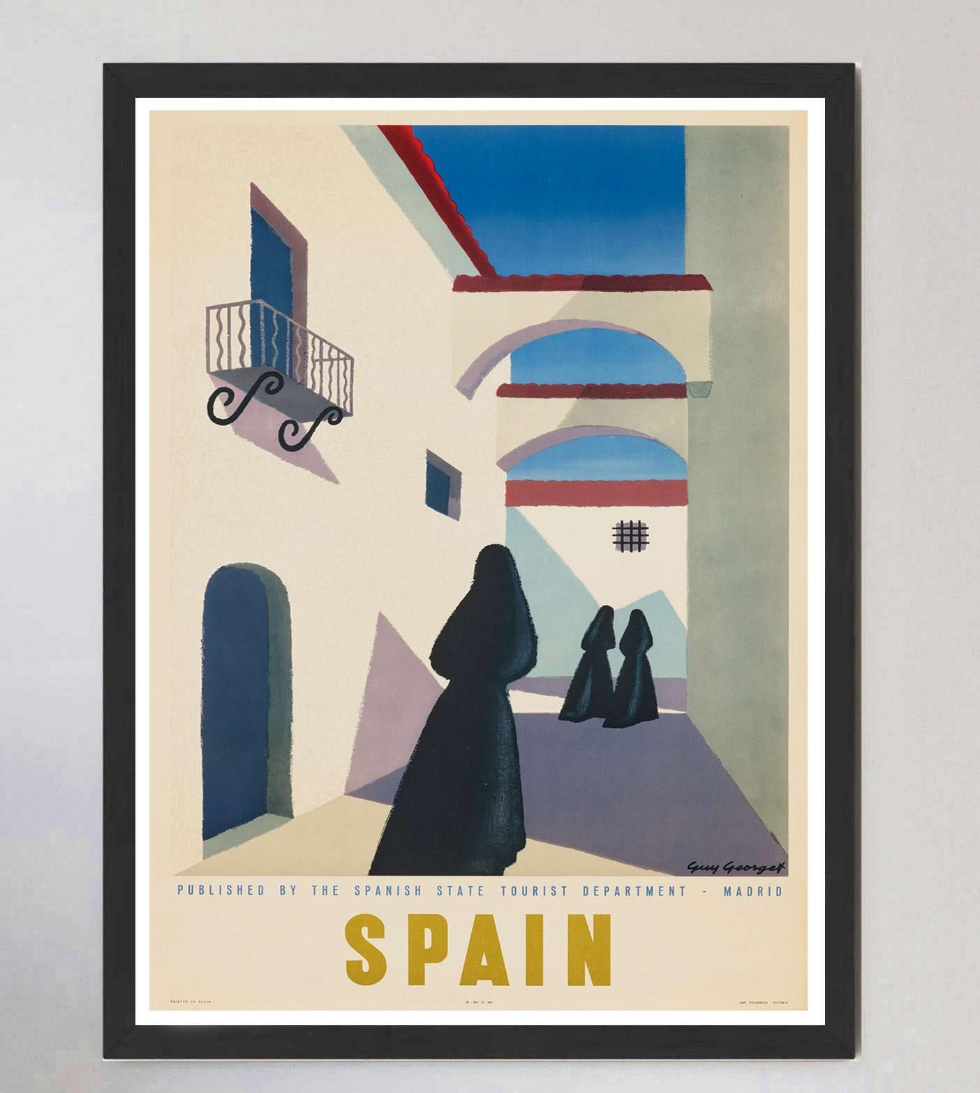 Metà XX secolo 1951 Spagna - Guy Georget Poster originale d'epoca in vendita