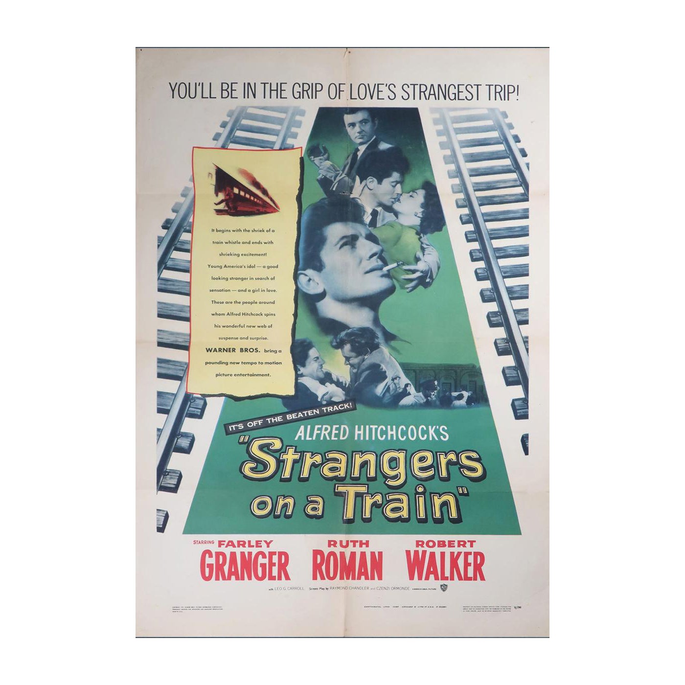 1951 Strangers on a Train Poster originale d
epoca in vendita
