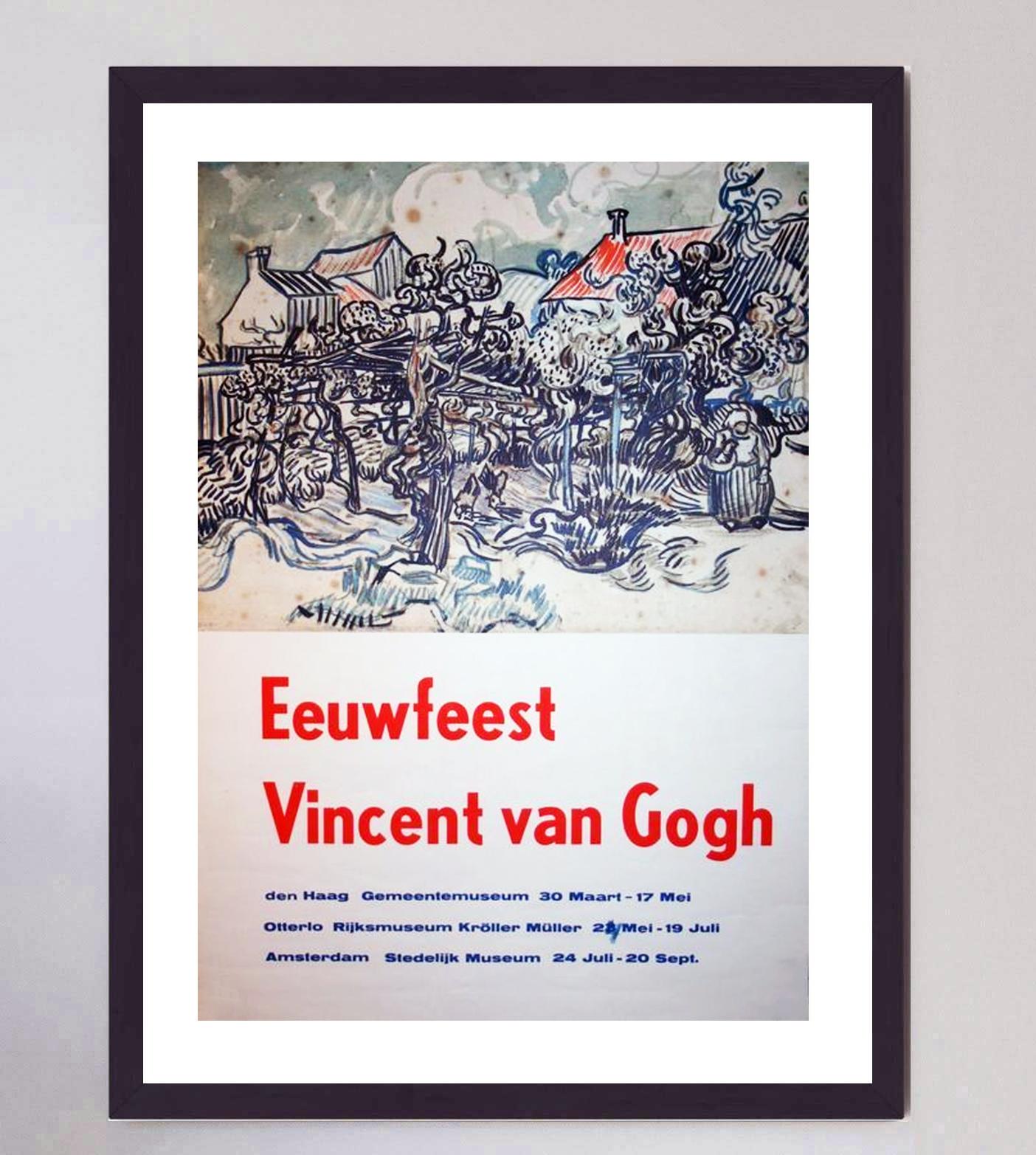 1951 Vincent van Gogh - Amsterdam Eeuwfeest Original Vintage Poster (Mitte des 20. Jahrhunderts) im Angebot