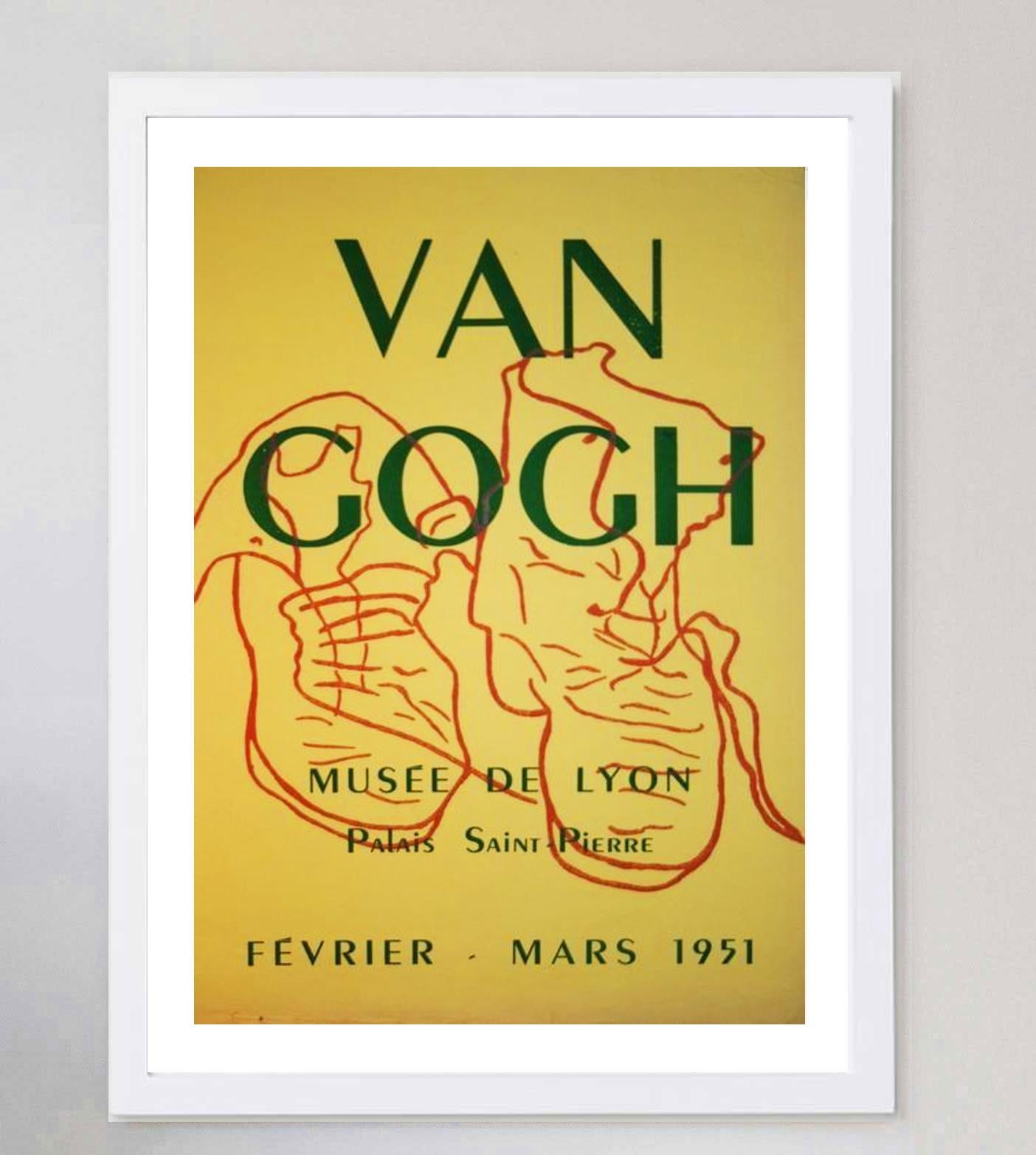 1951 Vincent Van Gogh - Musee de Lyon Original Vintage Poster In Good Condition For Sale In Winchester, GB
