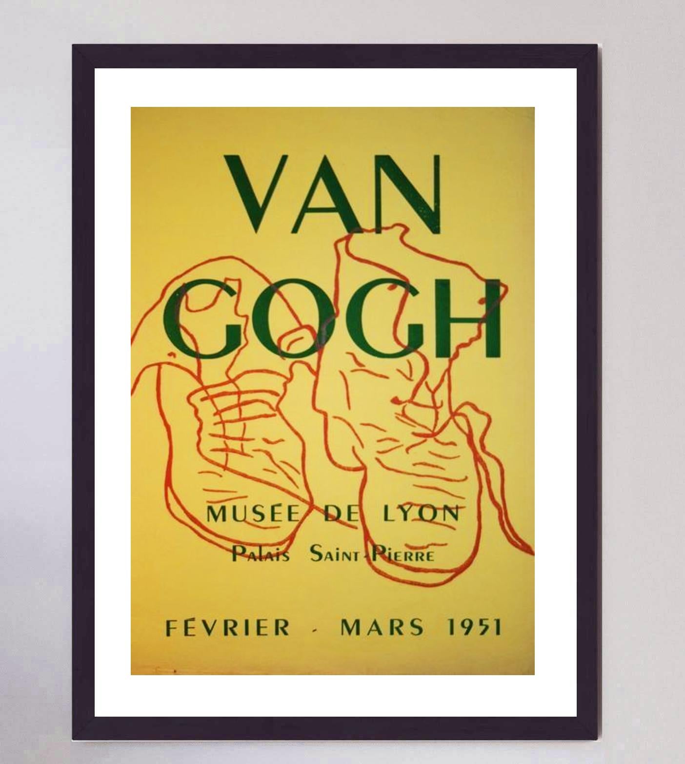 Mid-20th Century 1951 Vincent Van Gogh - Musee de Lyon Original Vintage Poster For Sale
