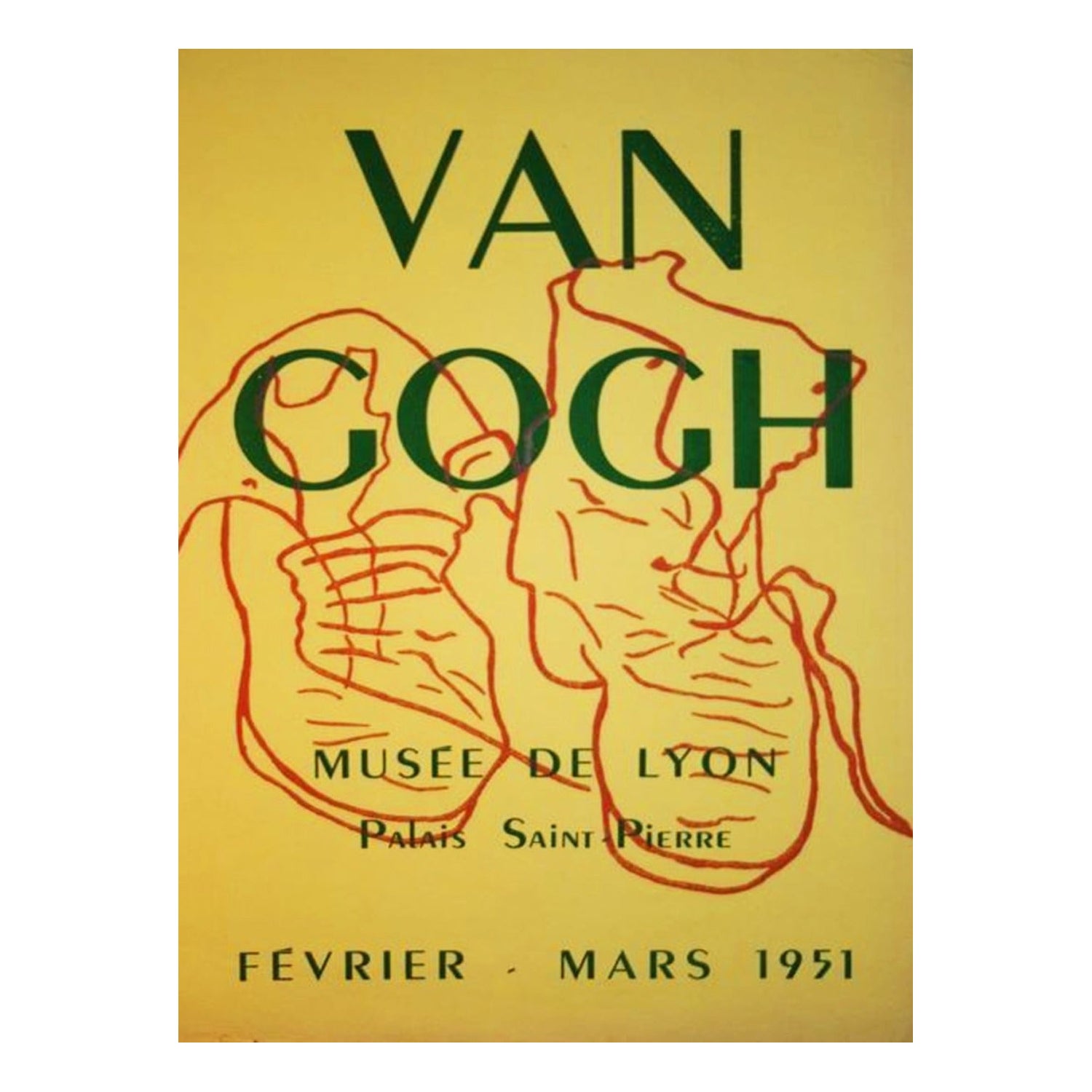 1951 Vincent Van Gogh - Musee de Lyon Original Vintage Poster