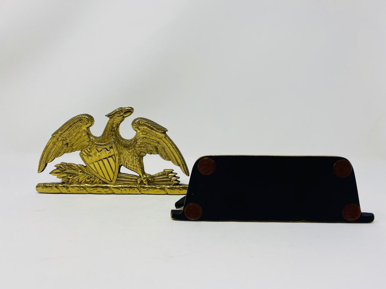 brass eagle head bookends