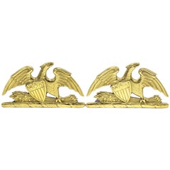 Retro 1952 Brass Spread Eagle Bookends by Virginia Metalcrafters