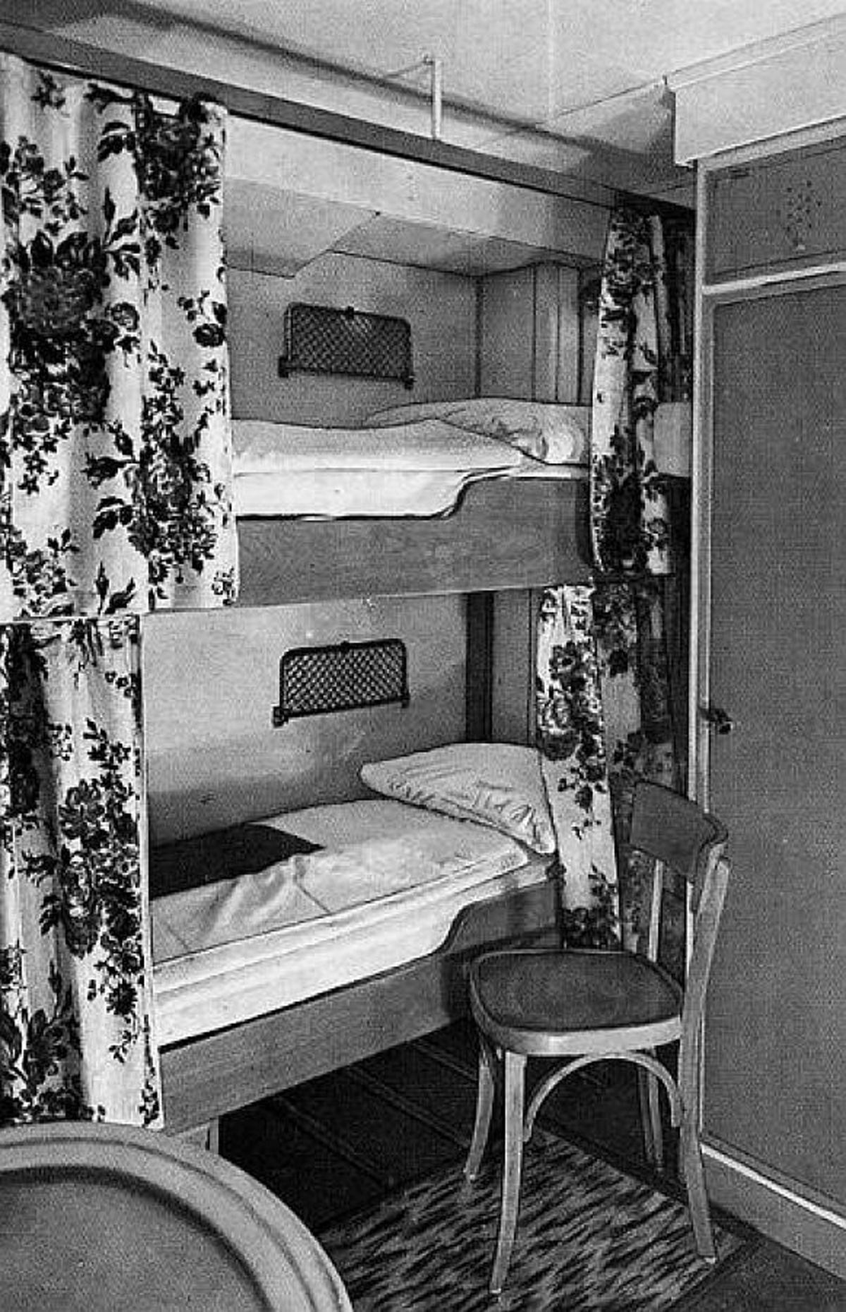 Rare bunk beds from the MS Philippines, ex Augustus. These beds are the original ones built for the Passenger Ship Augustus in 1952 (see the photos in situ and before restoration when I bought them in Alang Shipbreaking Yards India). They are sold