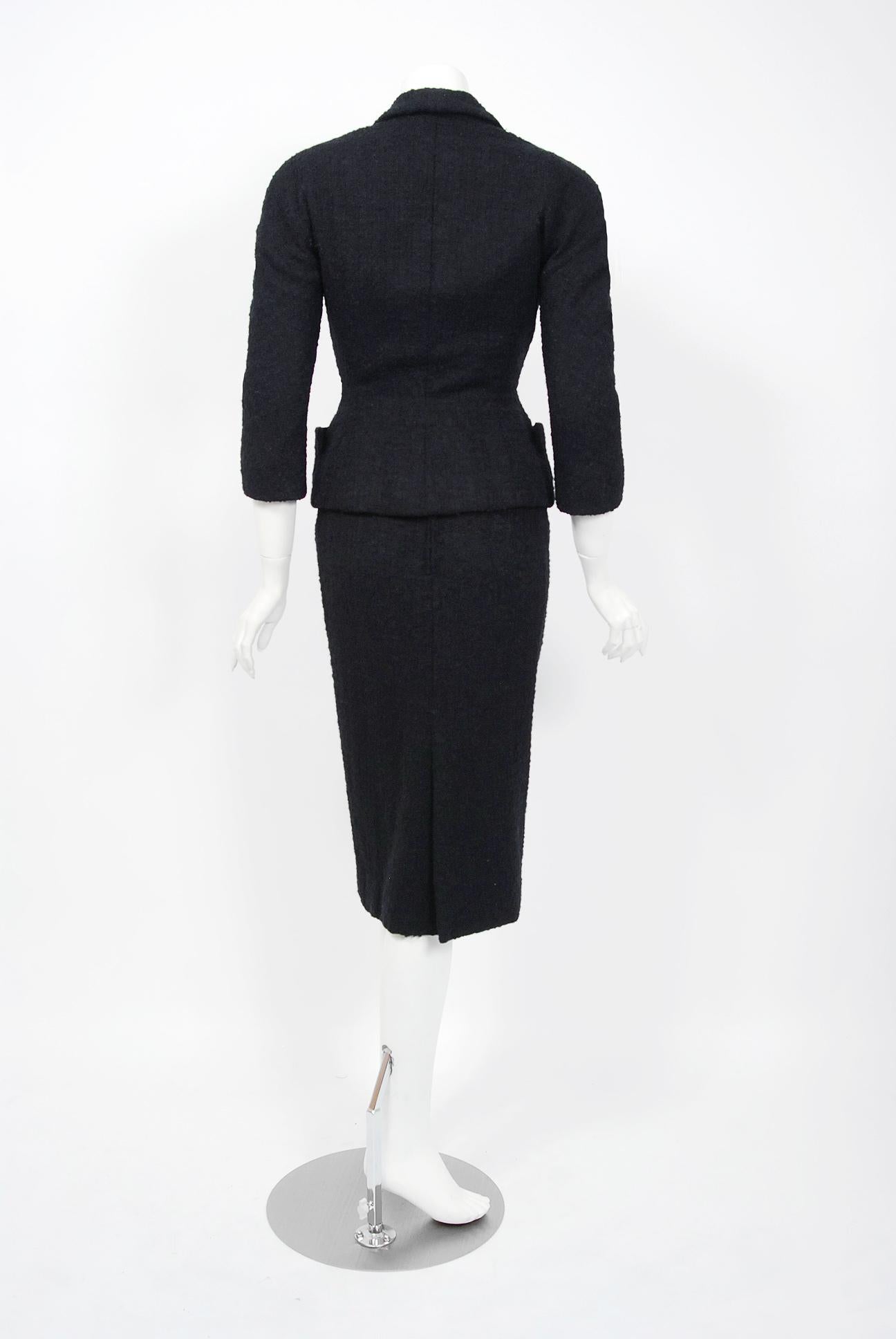 1952 Christian Dior Haute-Couture Wool Cocktail Dress and Double ...