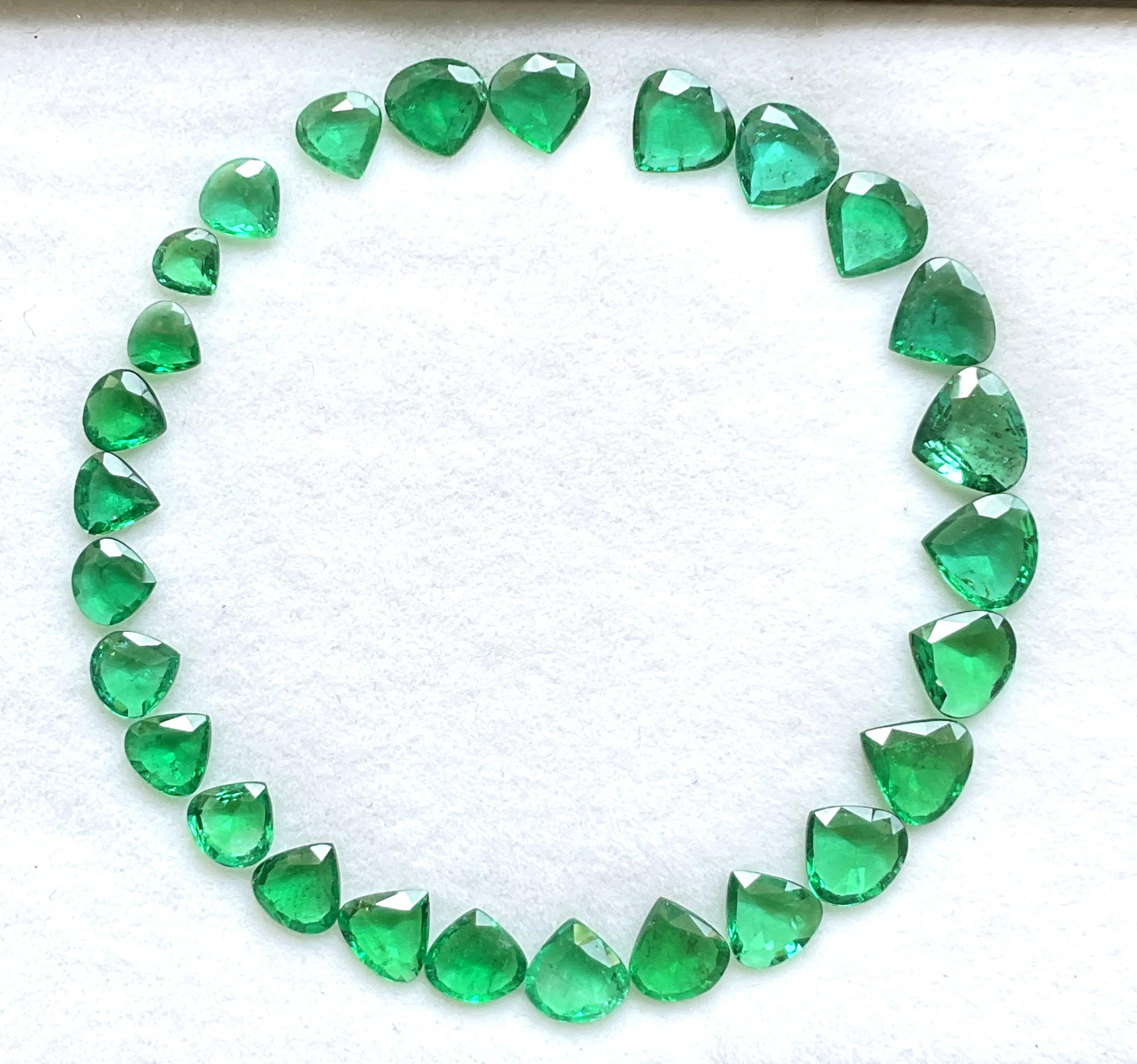 Heart Cut 19.52 cts Zambian Emerald Heart Layout Suite Faceted Cut stone for fine Jewelry