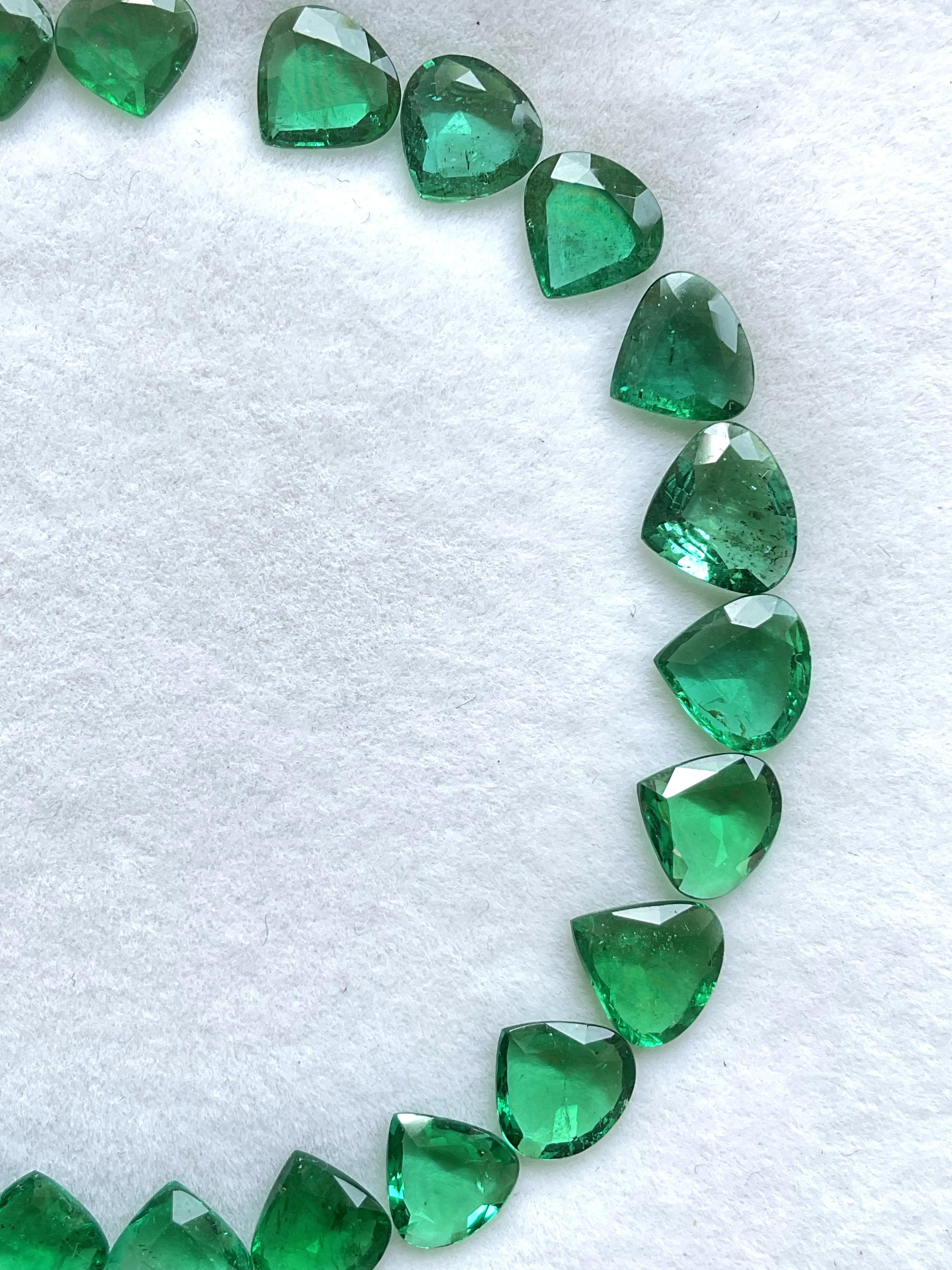 19.52 cts Zambian Emerald Heart Layout Suite Faceted Cut stone for fine Jewelry 1