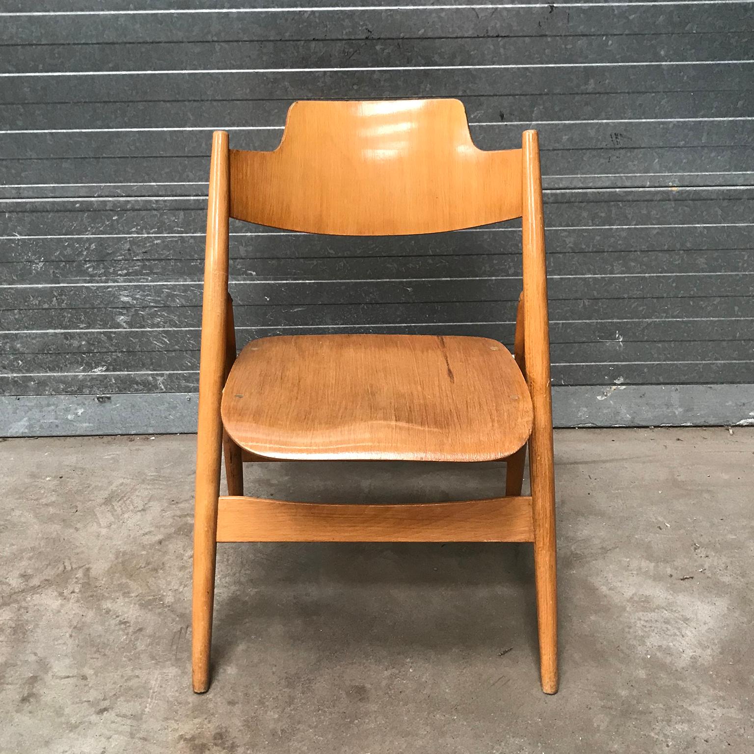 1952, Egon Eiermann for Wilde & Spieth, Wooden Folding Chair For Sale 2
