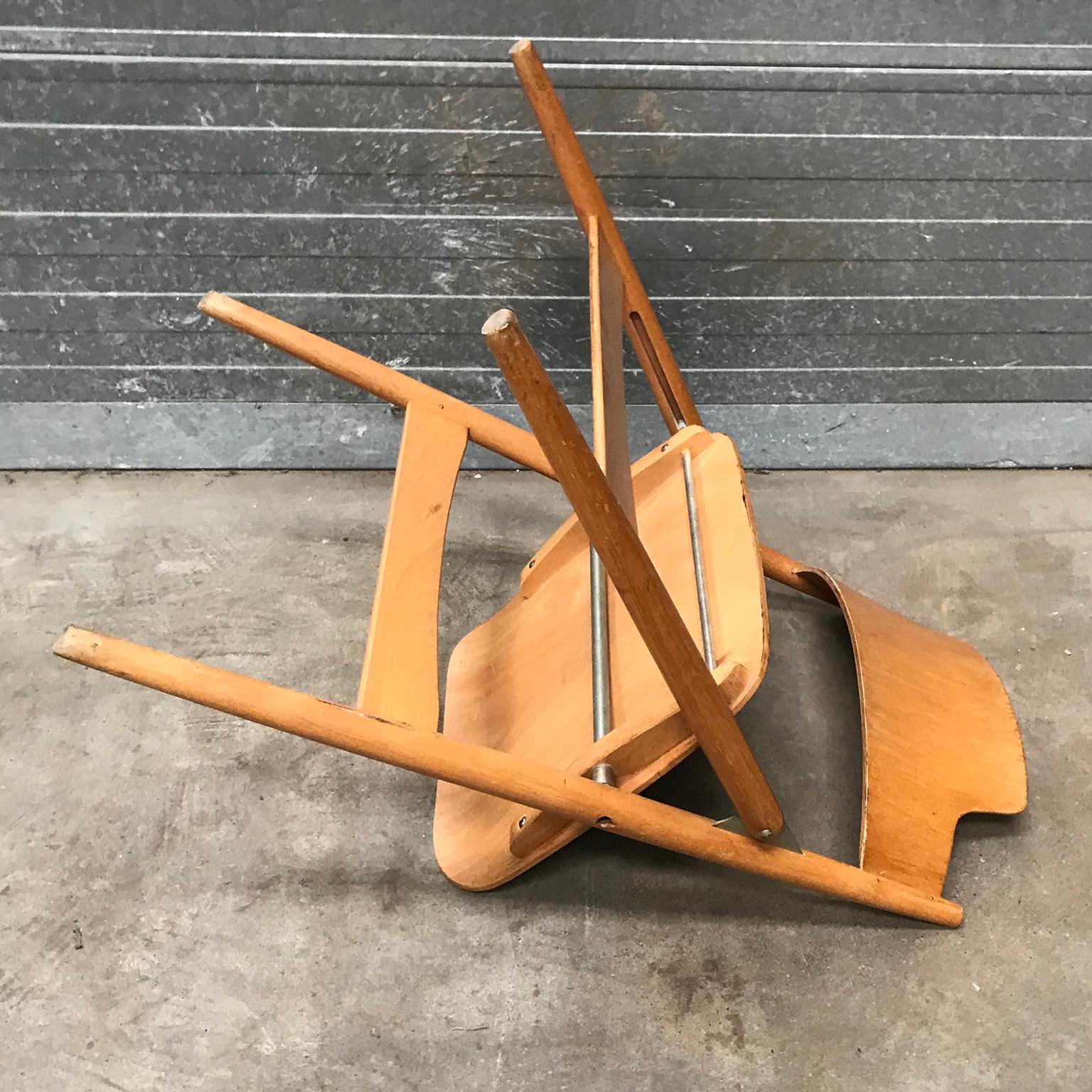 1952, Egon Eiermann for Wilde & Spieth, Wooden Folding Chair For Sale 9