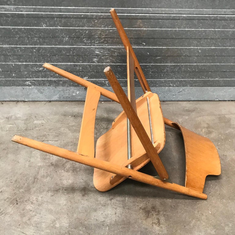 1952, Egon Eiermann for Wilde & Spieth, Wooden Folding Chair For Sale 11