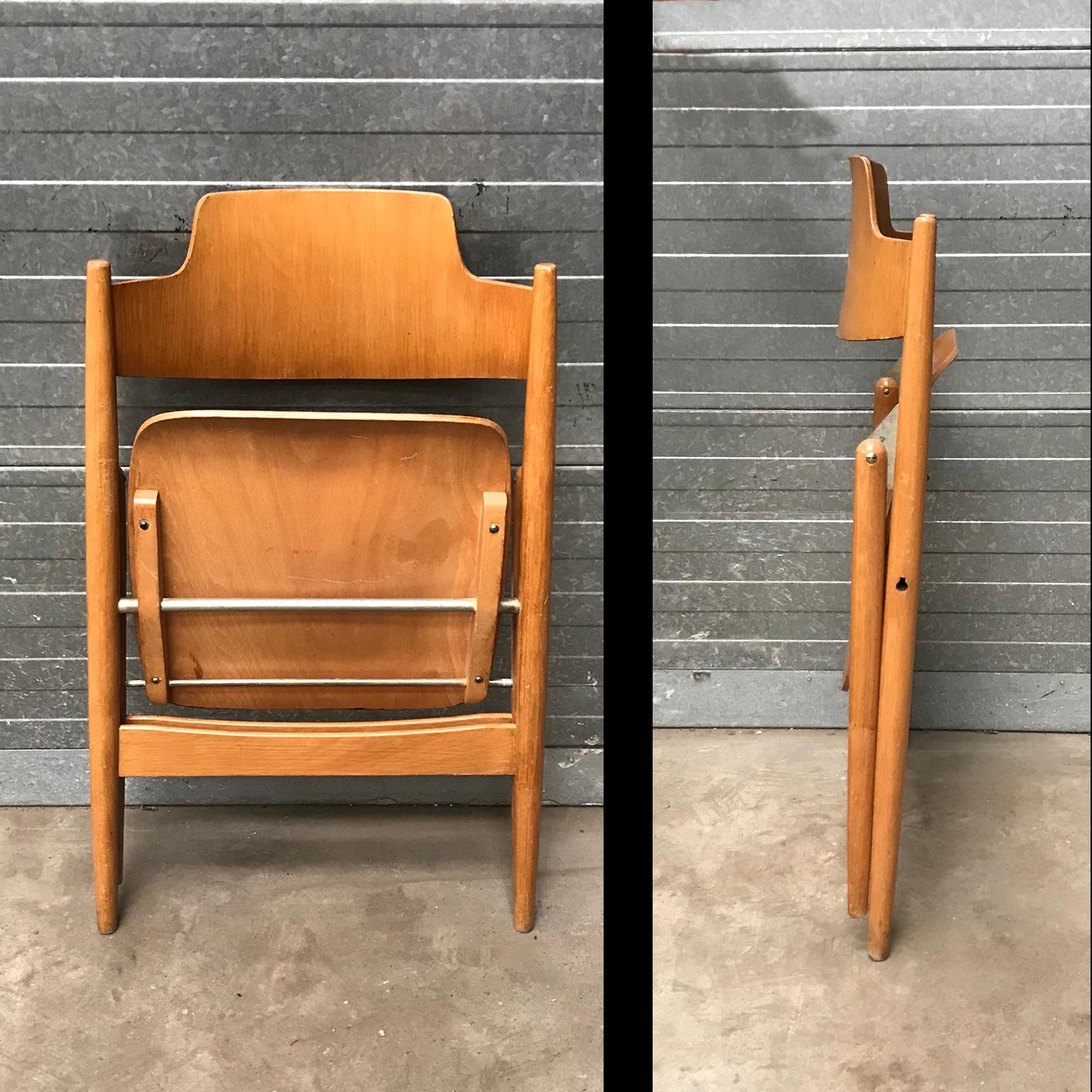 1952, Egon Eiermann for Wilde & Spieth, Wooden Folding Chair For Sale 10