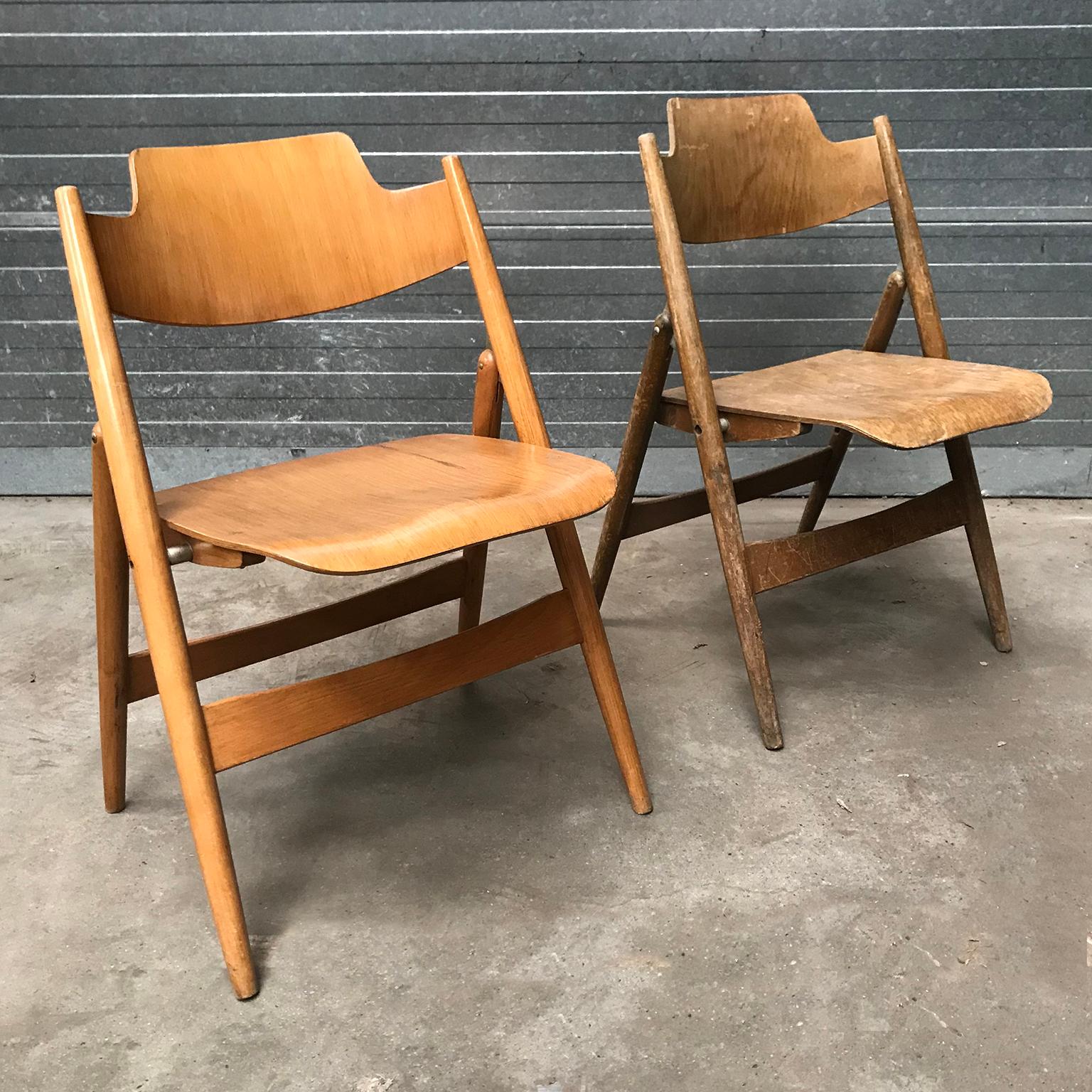 1952, Egon Eiermann for Wilde & Spieth, Wooden Folding Chair For Sale 13