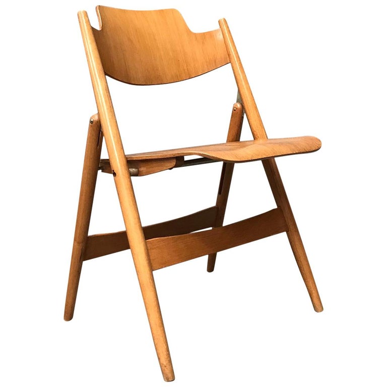 1952, Egon Eiermann for Wilde & Spieth, Wooden Folding Chair For Sale