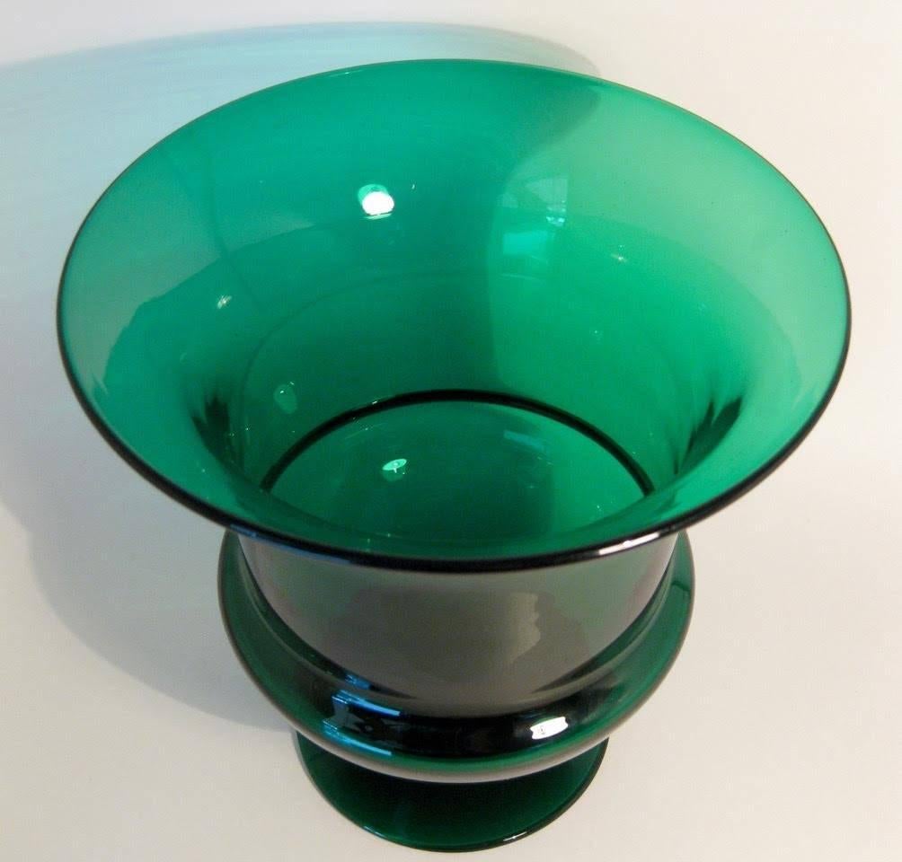 Early Blenko glass, pre-designer, #428L, handblown urn or vase, circa 1952.
