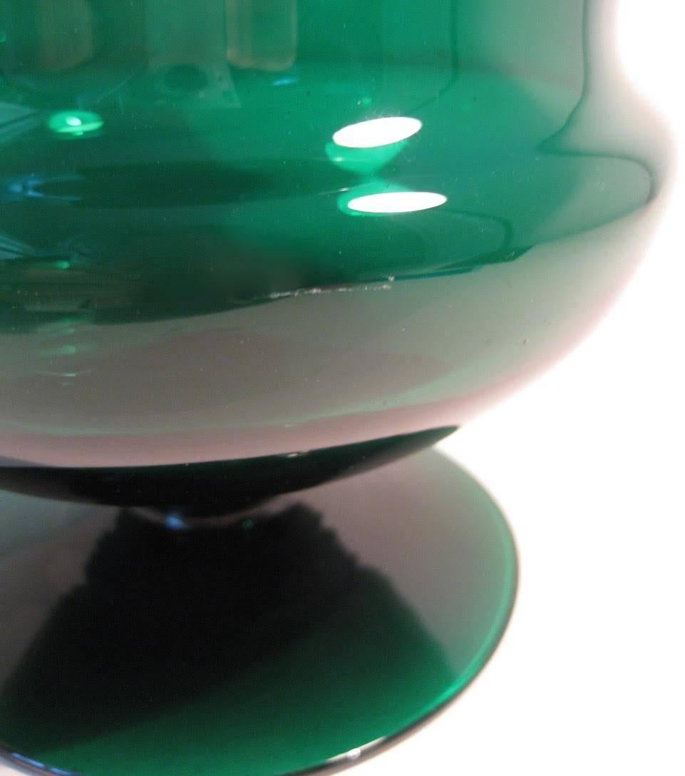 Mid-Century Modern 1952 Emerald Green Blenko Art Glass Urn or Vase, #428L