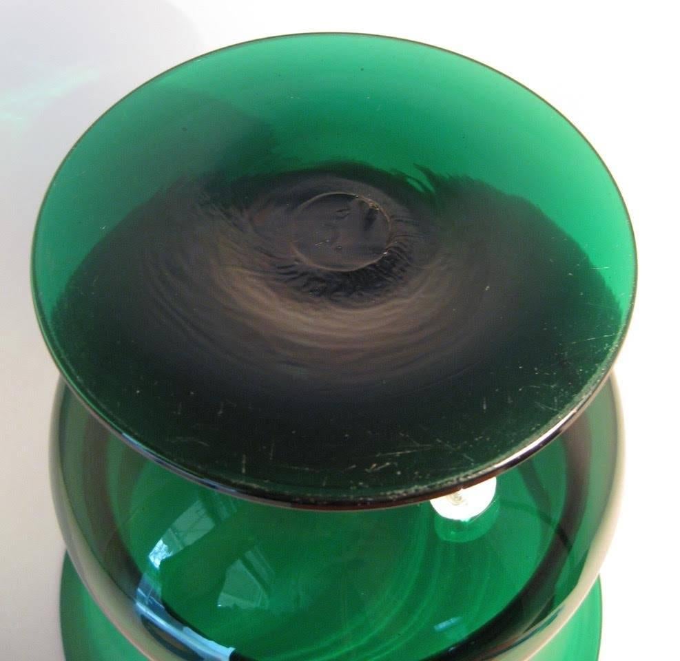 American 1952 Emerald Green Blenko Art Glass Urn or Vase, #428L